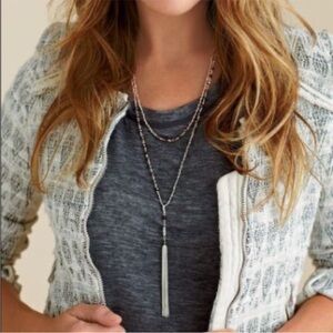 Stella & Dot Gitane Silver Layered Necklace
